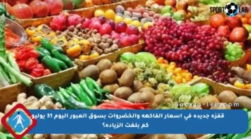 قفزة جديدة في أسعار الفاكهة والخضروات بسوق العبور اليوم 31 يوليو.. كم بلغت الزيادة؟